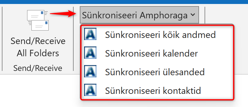 !Amphora Outlooki sünkroonimine