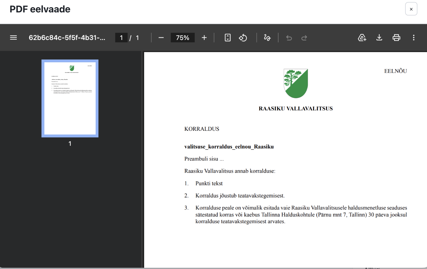 !PDF eelvaade genereeritud õigusaktiga