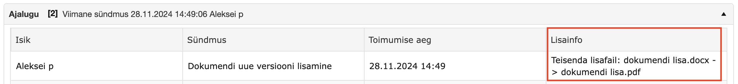 !Konverteerimise logi