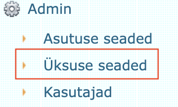 !Uus Üksuse seadete link