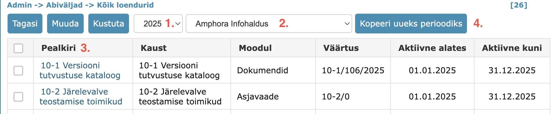 !Kõik loendurid tegevused